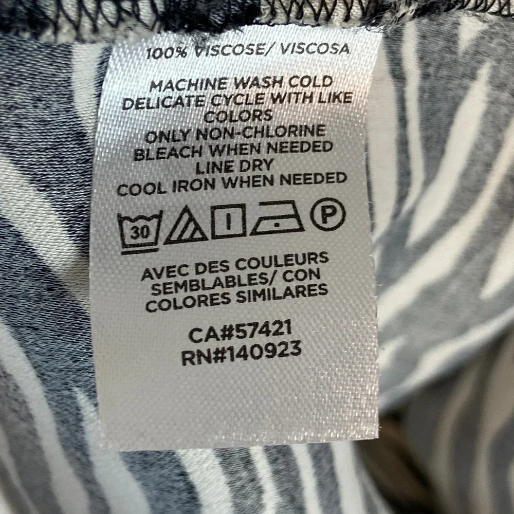Loft Plus Zebra Print‎ Puff Sleeve Blouse Black White Viscose Size 16